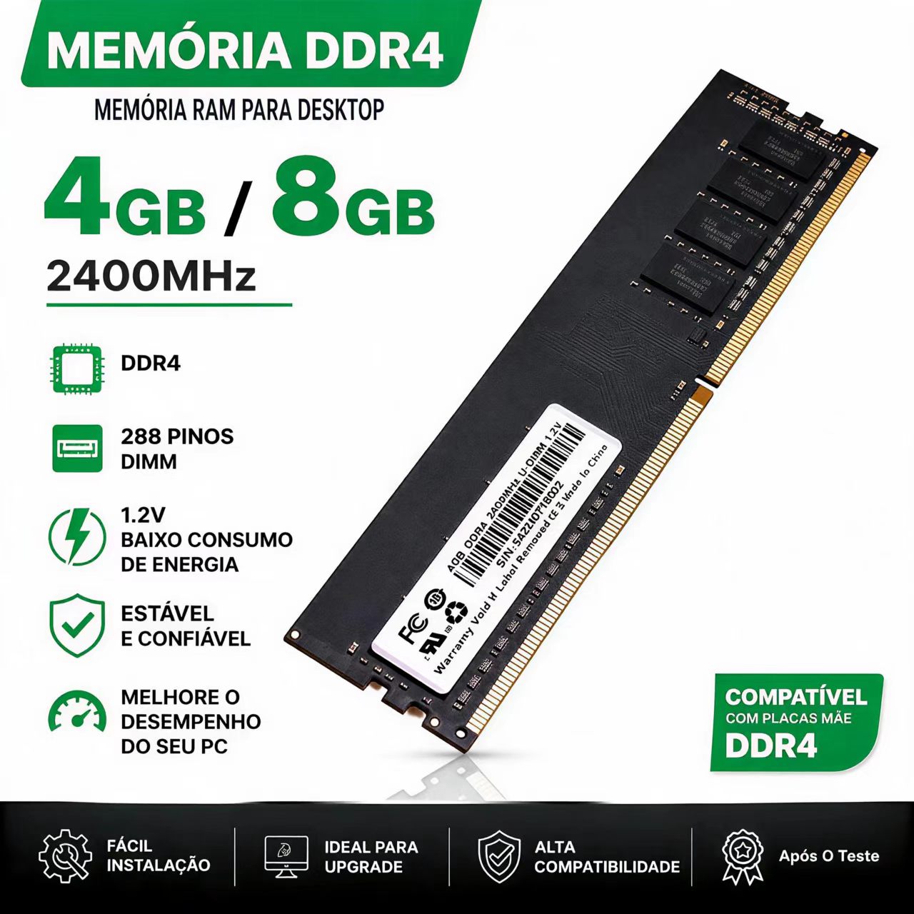 DDR4 RAM 4GB 8GB 2400MHz Deskt - Server Memory Ddr4 评论和价格